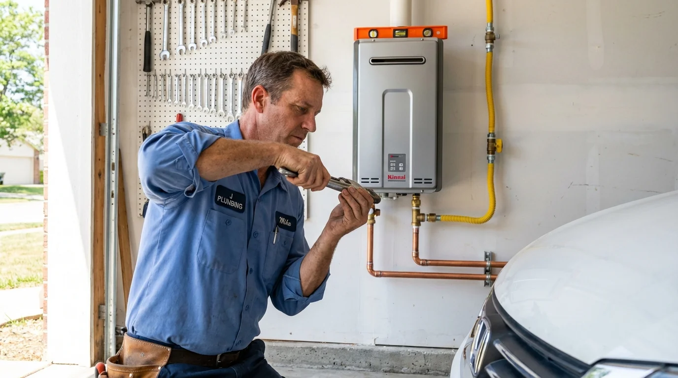 Tankless water heater installation by a Johns Plumbing LLC plumber in Alpine